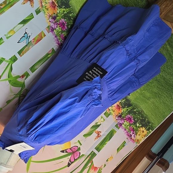 Pomander Place Azure Purple/Blue Selina Mini Ruffle Dress In Medium - Picture 5 of 8